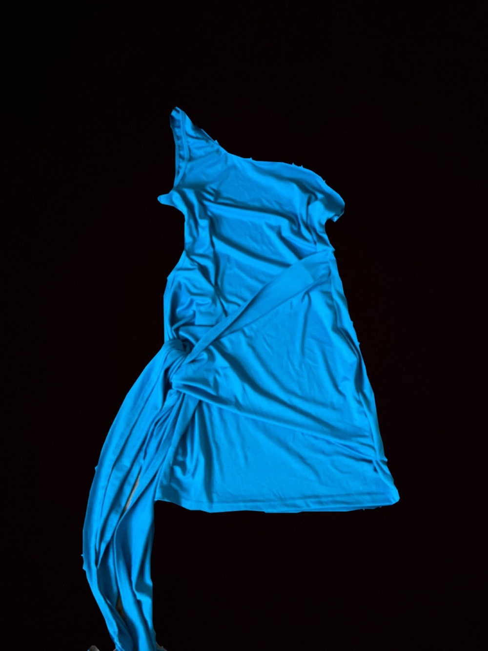 SHEIN Turquoise One-Shoulder Asymmetrical Dress